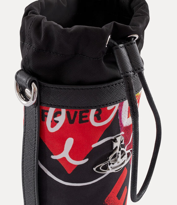 Vivienne Westwood re-nylon water bottle holder black multi